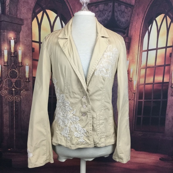 Johnny Was Jacket Tan Paradise Quest Blazer M JWLA - Picture 1 of 8